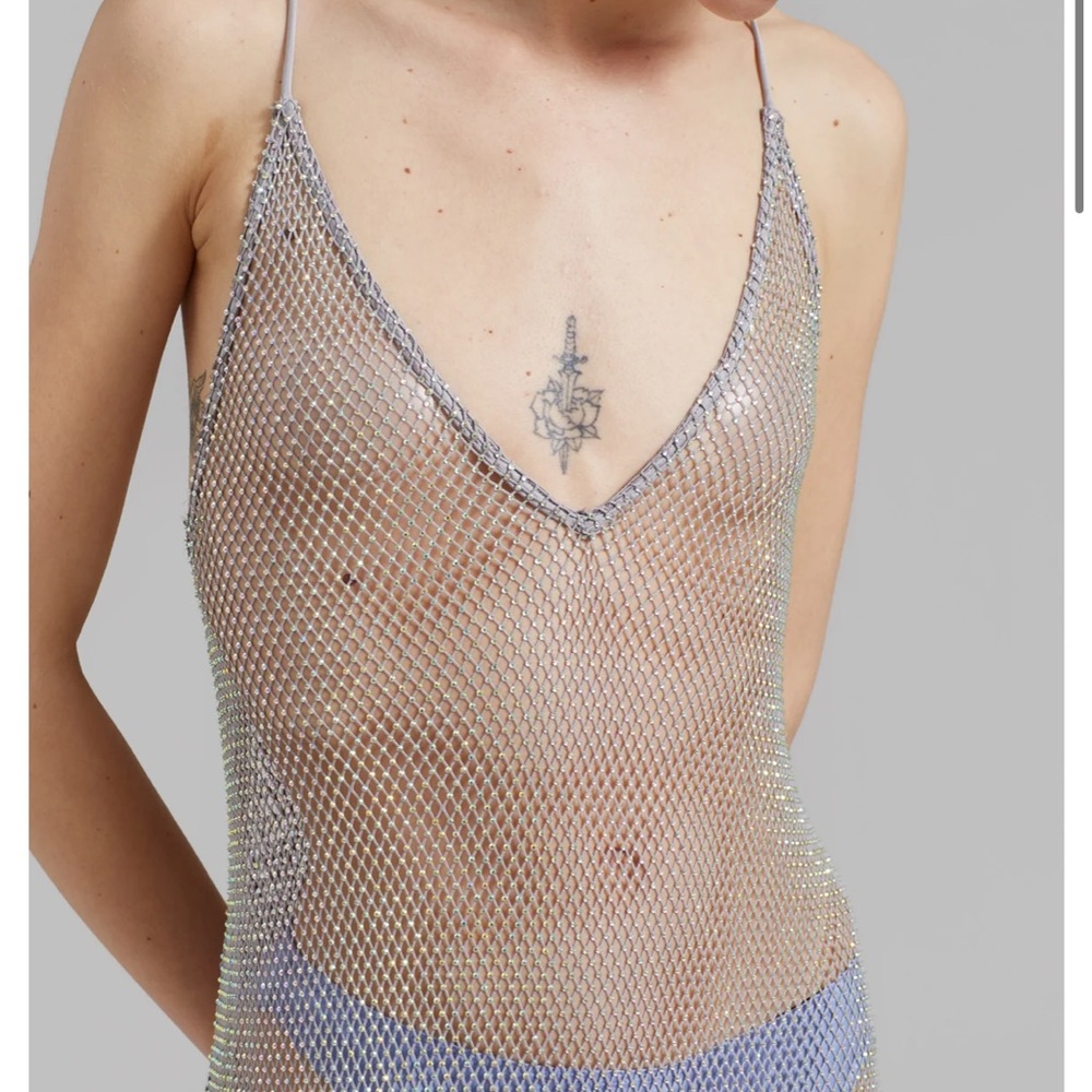 GANNI Embellished Mesh Dress